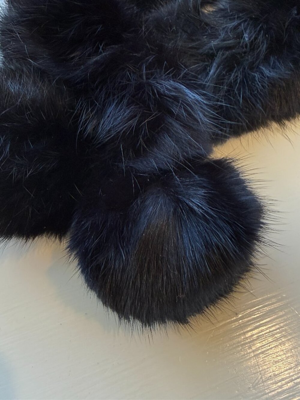 Black Rabbit Fur Scarf - Picture 2 of 3